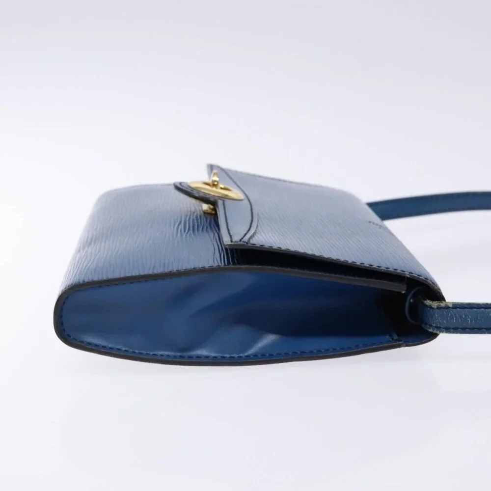Authentic LOUIS VUITTON Epi Pochette Arche Shoulder Bag Blue M52575 LV - Picture 10 of 16